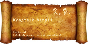 Krajcsik Virgil névjegykártya